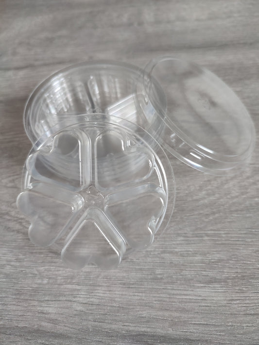 Clamshell rond coeurs x5